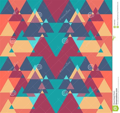 Seamless Geometric Triangle Color Pattern Background Stock Vector