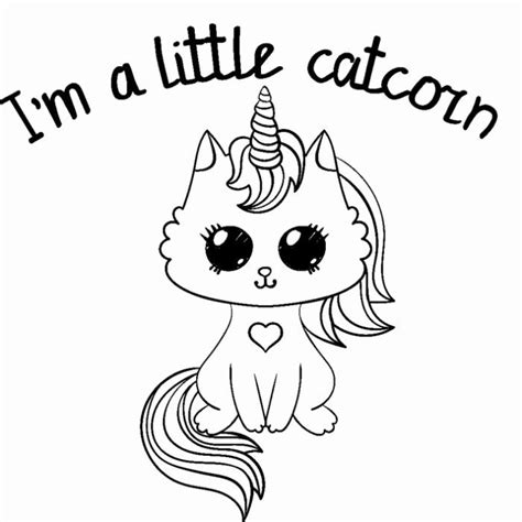 Unicorn Kitten Printable Coloring Pages - coloring pages