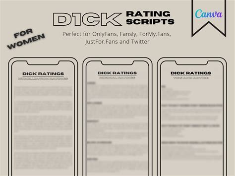 Dick Rating Scripts For Women Adult Content Creator For Etsy