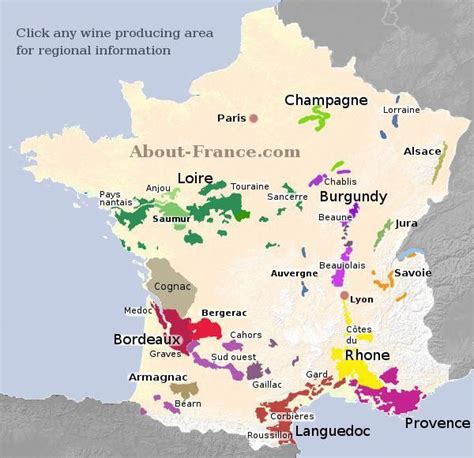 Map Of French Vineyards Wine Growing Areas Of France Invinoveritás