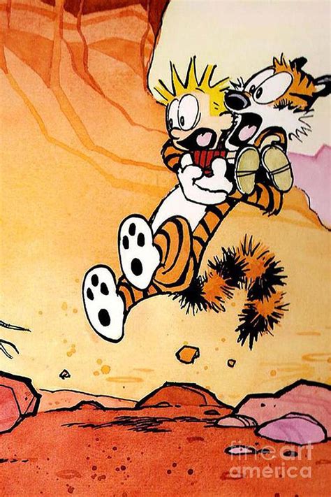 Calvin And Hobbes Surprised Digital Art By Rkzn Pixels