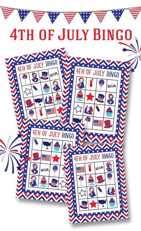 Free 4th Of July Bingo Printable Lil Luna