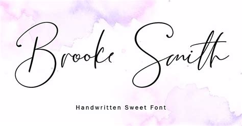 Brooke Smith Handwritten Signature Font Free Download Free Script Fonts