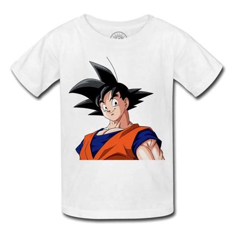T Shirt Enfant Dragon Ball Z Anime Manga Japan Sangoku Son Goku Blanc