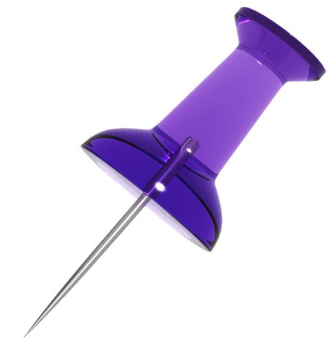 Purple Transparent Push Pin
