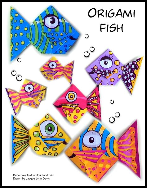 Origami Fish Templates With Diy Instruction Free Printable Papercraft
