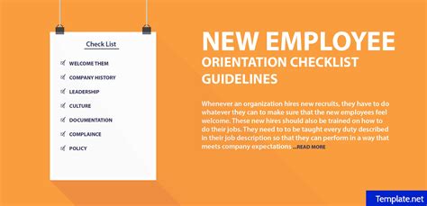 3+ New Employee Orientation Checklist Templates - Word