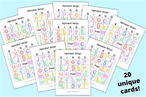 20 Lowercase Alphabet Bingo Cardsn The Artisan Life