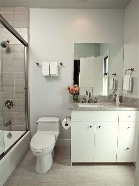 Modern Bathroom With Cool Gray And White Color Palette Hgtv