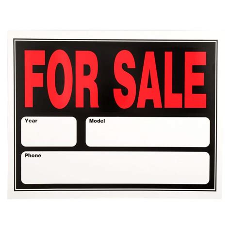 Everbilt 15 In X 19 In Plastic Auto For Sale Sign 31214 The Home Depot