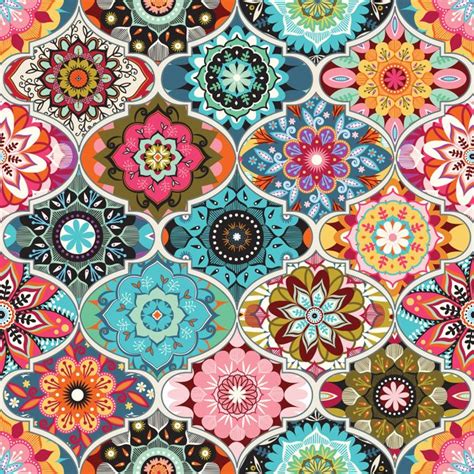 Multicolored Bohemian Geometric Pattern Flower Power With A Modern Twist Bright And Colorful