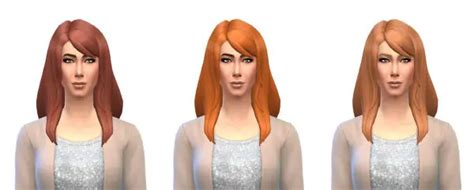 Busted Pixels Long Style Bangs Hairstyle 12 Colors Sims 4 Hairs