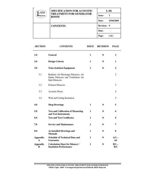 The standard specifications contained in this advisory circular (ac) relate to materials and 4 developing project specifications. JKR Specification LS06 Genset Room | Wall | Specification ...