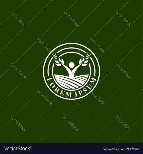 Agro Business Emblem Logo Template With Farm Field