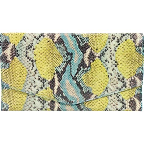 Cole Haan Crosby Envelope Clutch Snake Print 148 Liked On Polyvore