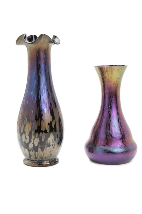 Lot Two Loetz Iridescent Glass Vases