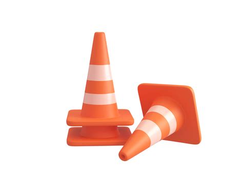 3d Orange Traffic Cone Construction Improvement Zone 14095474 Png