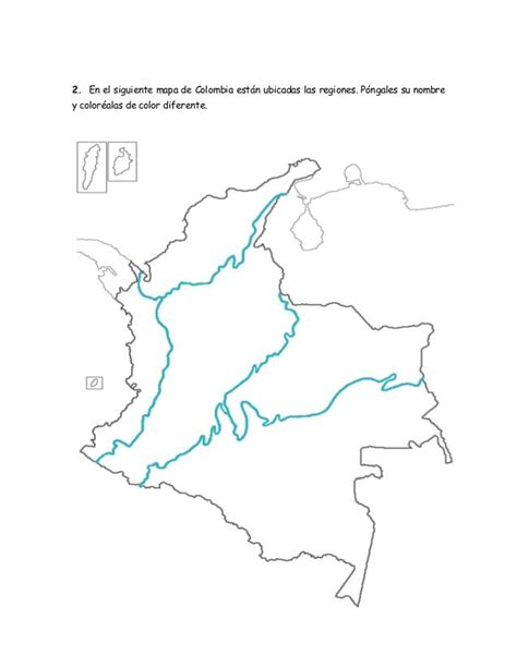 Guia Regiones Naturales De Colombia Mapa Para Colorear Mapa De