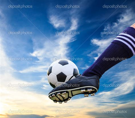 Foot Kicking Soccer Ball Stock Photo By ©tungphoto 27540373