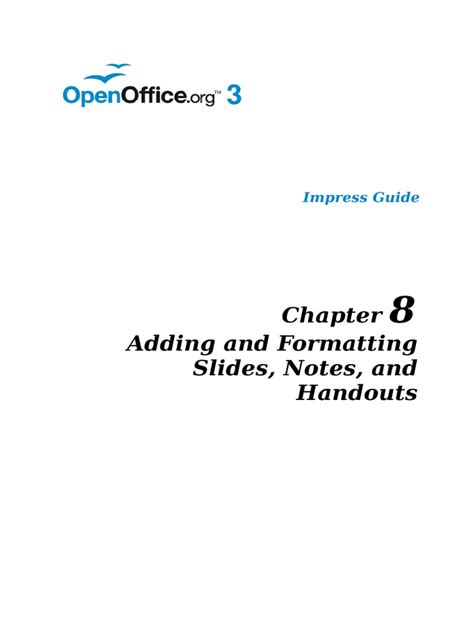 Adding And Formatting Slides Notes And Handouts Impress Guide Pdf