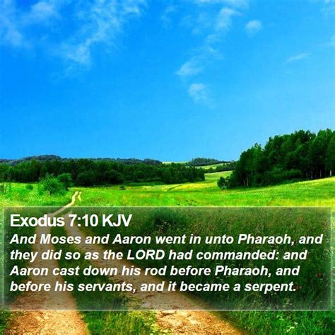 exodus 7 10 kjv and moses and aaron went in unto pharaoh and