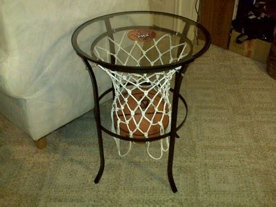 Basketball coffee table with rim and net, rectangular base and top. Basketball Table - IKEA Hackers - IKEA Hackers