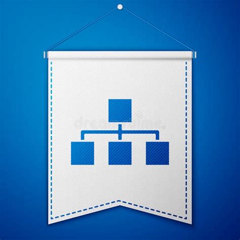 Blue Business Hierarchy Organogram Chart Infographics Icon Isolated On