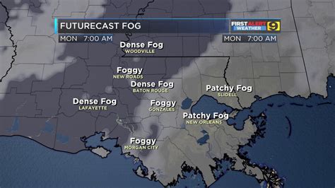 First Alert Forecast Areas Of Dense Fog Expected Monday Morning