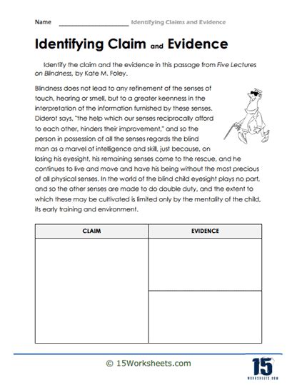 Claim Vs Evidence Worksheets 15
