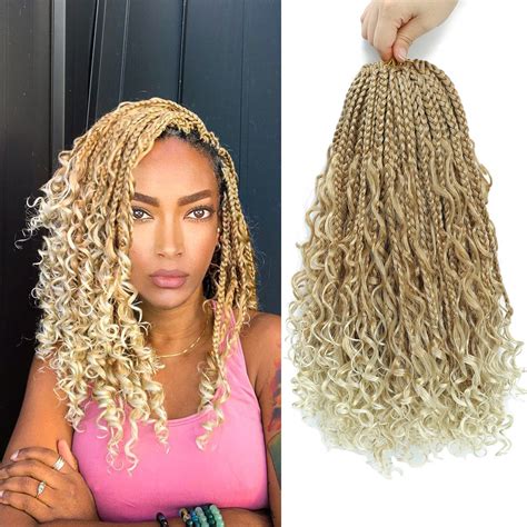 Buy Boho Box Braids Crochet Hair 14 Inch 8 Packs Blonde Box Braid