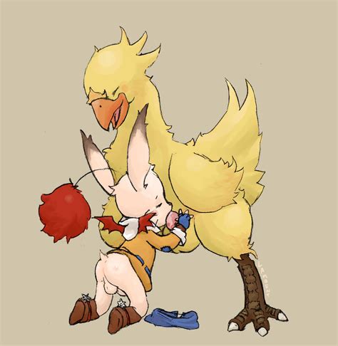 Rule 34 Bottomless Chocobo Color Fellatio Feral Final Fantasy Furry Gay Interspecies Male Male