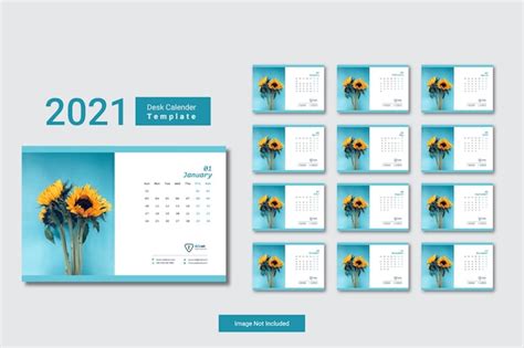 Premium Vector Desk Calendar 2021 Creative Minimal Template Design