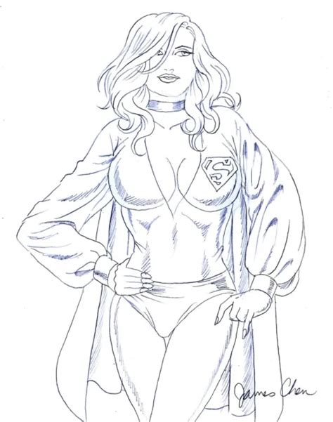 Sexy Supergirl Original Comic Art Pencil Sketch 9 On Card Stock 999