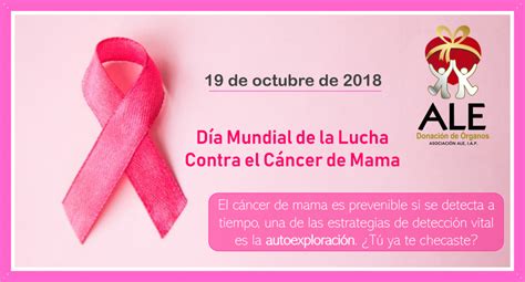 19 de octubre día mundial de la lucha contra el cáncer de mama asociación ale