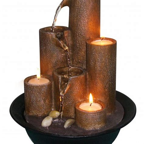 Alpine Wct202 Tiered Column Tabletop Fountain With 3 Candles