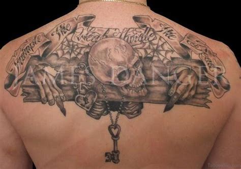 Hand poked hamsa tattoo on the upper back. 80 Good Looking Skull Tattoos On Upper Back