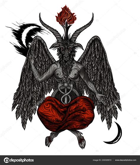 Demonio Baphomet Símbolo Satánico Ilustración Vectorial Vector Gráfico