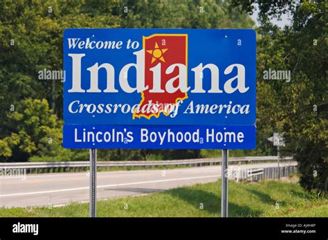 Welcome To Indiana Highway Sign On State Road 135 Harrison County