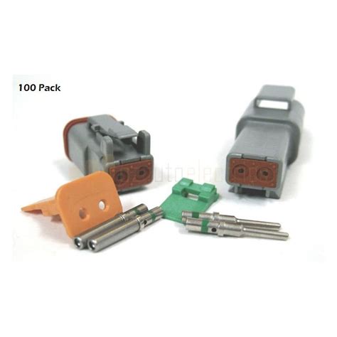 Dt2 110 Deutsch Dt Series 2 Pin Green Band Connector Kit 10 Pack