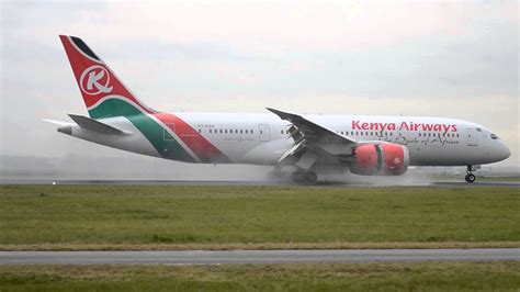Kenya Airways B787 800 Dreamliner Landing At Amsterdam Shiphol Airport