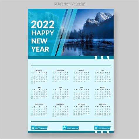 Premium Vector Simple 2022 Minimal New Year Calendar