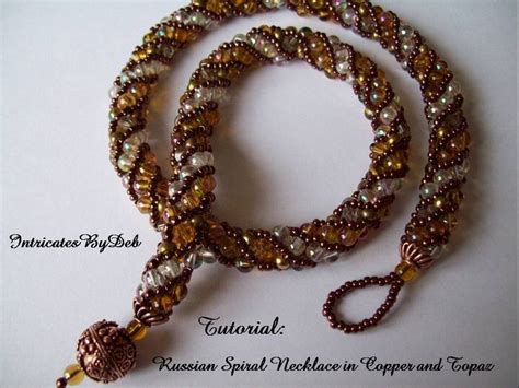 Pattern Beaded Russian Spiral Necklace Jewelry Tutorial In Copper And