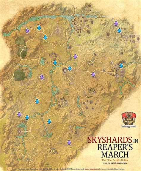 Reapers March Skyshards Location Map The Elder Scrolls Online Eso