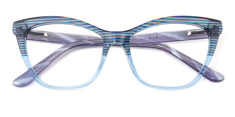 Blue Cateye Unique Full Rim Acetate Medium Glasses For Female From Wherelight