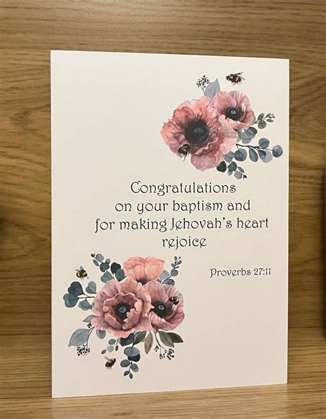 Jw Baptism Card Congratulations On Your Baptism And Making Etsy Uk