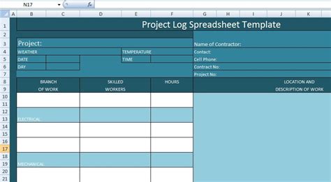 Project Management Log Spreadsheet Template Spreadsheet Template