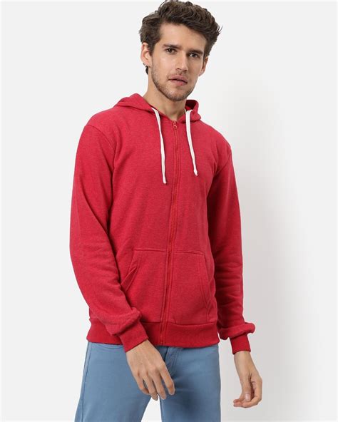 Buy Mens Red Hooded Sweatshirt Online At Bewakoof