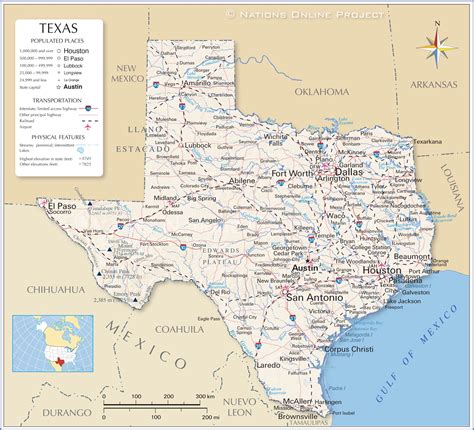 Reference Maps Of Texas Usa Nations Online Project
