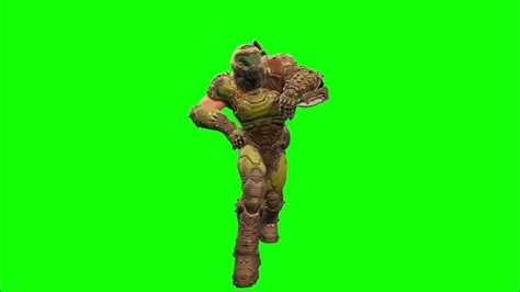 Doomslayer Doing The Fortnite Default Dance Green Screen Youtube