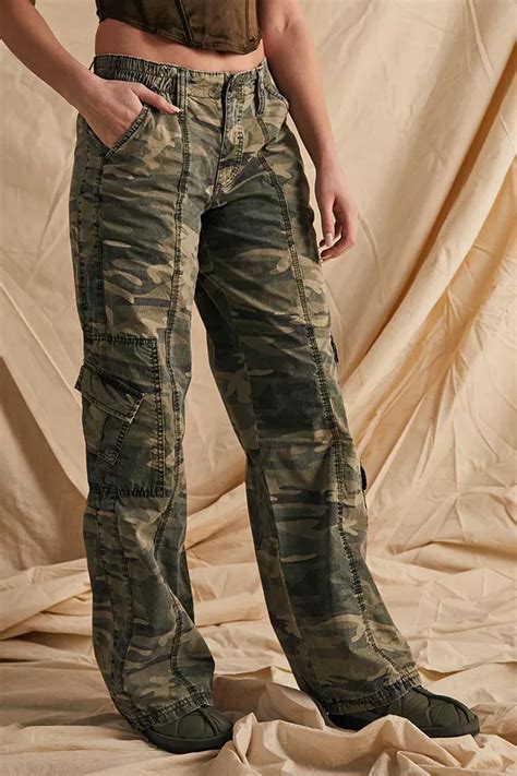 Bdg Camo Y2k Low Rise Cargo Pants Urban Outfitters Uk
